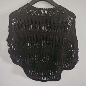 Black Lacy Blouse with Openwork Design